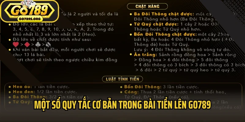 Một số quy tắc cơ bản trong bài tiền lên GO789