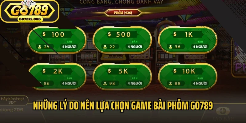 Những lý do nên lựa chọn game bài phỏm GO789