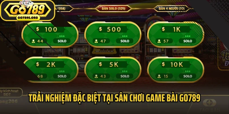 Trải nghiệm đặc biệt tại sân chơi game bài GO789